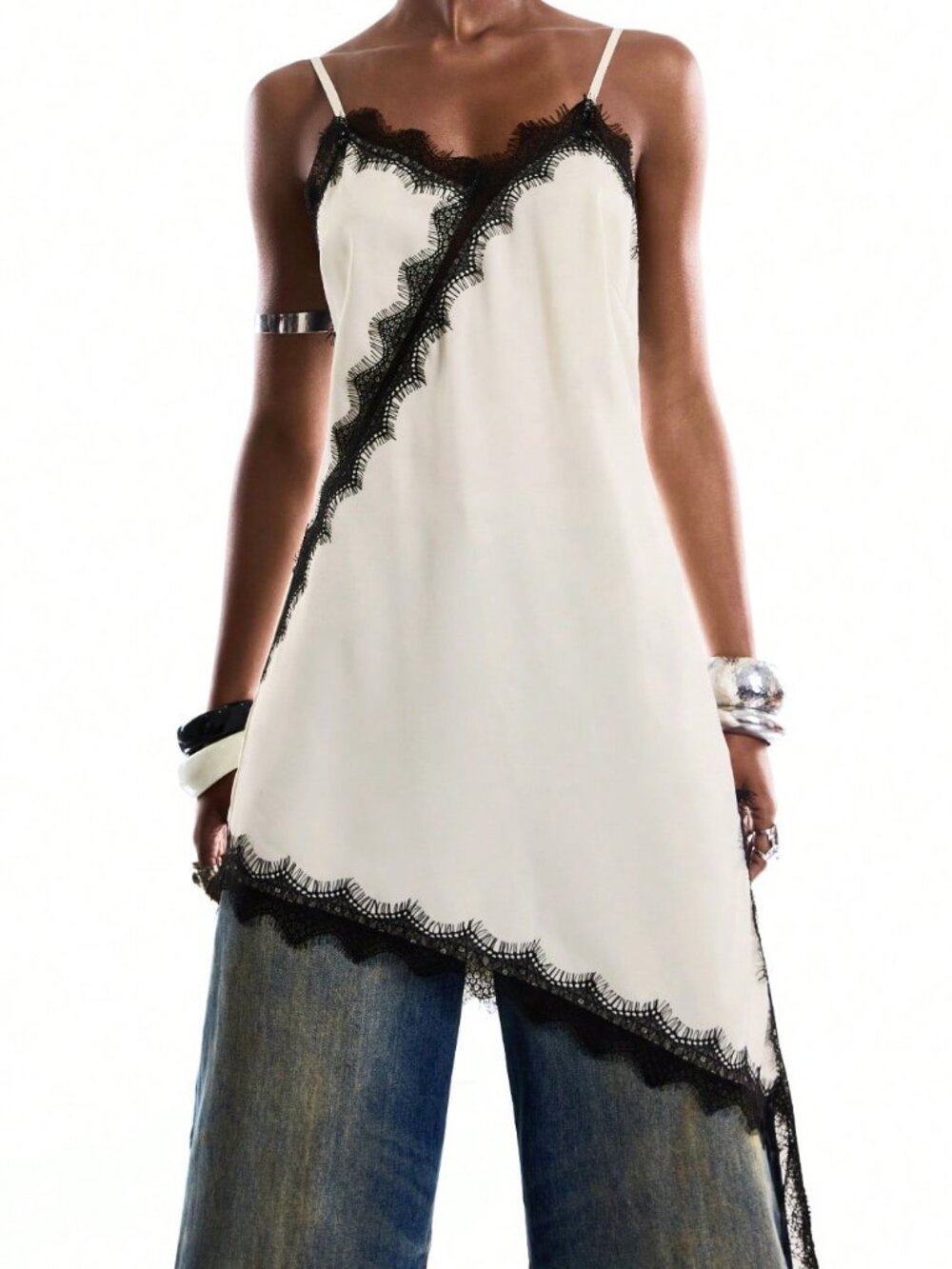 Multicolor Elegant Asymmetrical Ruched Unlined Spaghetti Strap Cami Dress - Picture 4 of 8